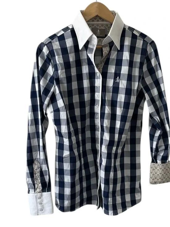 Fior Da Liso Raphael II Equestrian Checkered Shirt Size 12 - Picture 3 of 9